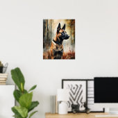 Belgian Malinois Dog Art Print Poster (Thuiskantoor)