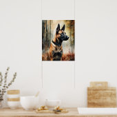 Belgian Malinois Dog Art Print Poster (Keuken)