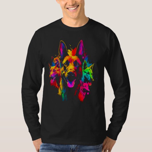 Belgian Malinois Dog Colorful T-shirt (Voorkant)