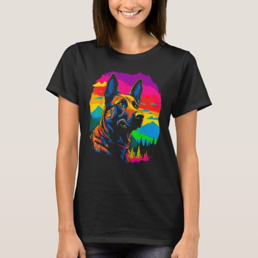 Belgian Malinois Dog Forest T-shirt (Voorkant)