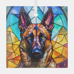 Belgian Malinois Dog "Glas in lood" Glas Ornament