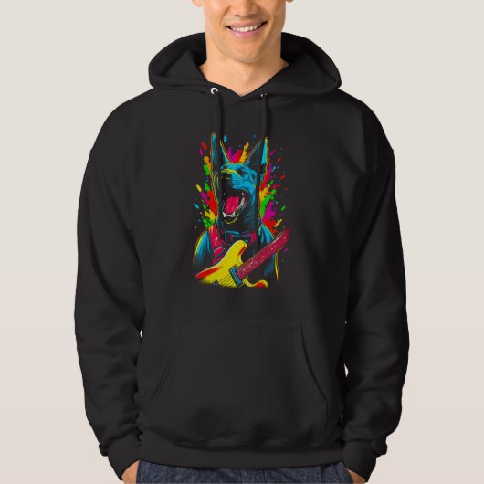 Belgian Malinois Dog Guitar Hoodie (Voorkant)