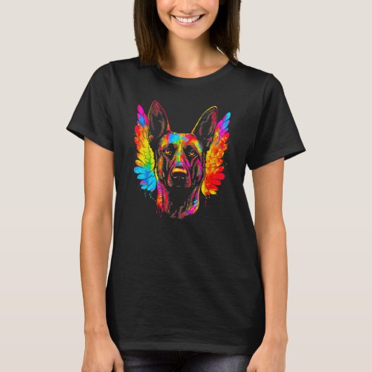 Belgian Malinois Dog Heaven T-shirt (Voorkant)