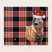 Belgian Malinois Dog Red Plaid Holiday Kaart (Buitenkant ongevouwen)