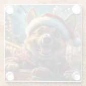 Belgian Malinois Dog Roller Onderzetter Christmas Glazen Onderzetter (Achterkant)