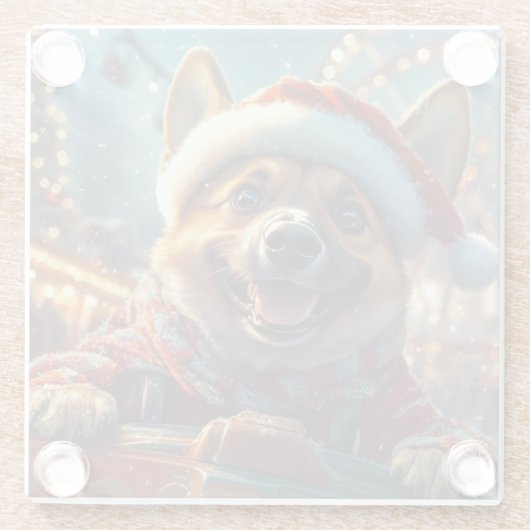 Belgian Malinois Dog Roller Onderzetter Christmas Glazen Onderzetter (Achterkant)