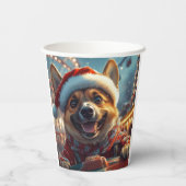 Belgian Malinois Dog Roller Onderzetter Christmas Papieren Bekers (Achterkant)