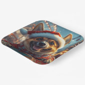 Belgian Malinois Dog Roller Onderzetter Christmas Papieren Bordje (Gebogen)