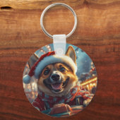 Belgian Malinois Dog Roller Onderzetter Christmas Sleutelhanger (Voorkant)