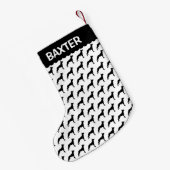 Belgian Malinois Dog Silhouette Kleine Kerstsok (Achterkant (Hangend))