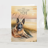Belgian Malinois Dog Sunset Beach Moederdag Feestdagen Kaart (Voorkant)
