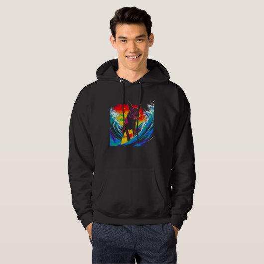 Belgian Malinois Dog Surfer Hoodie (Voorkant volledig)