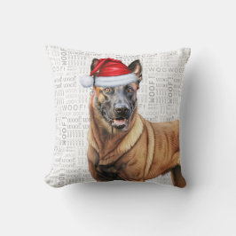 Belgian Malinois Dog Waterverf Christmas Kussen