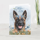 Belgian Malinois Dog Wildflower Moederdag Feestdagen Kaart (Voorkant)