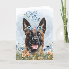 Belgian Malinois Dog Wildflower Moederdag Feestdagen Kaart