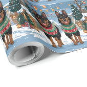 Belgian Malinois Dogs Christmas Snow Holiday  Cadeaupapier (Rol Hoek)