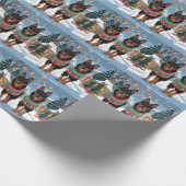 Belgian Malinois Dogs Christmas Snow Holiday  Cadeaupapier (Hoek)