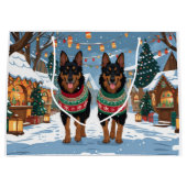 Belgian Malinois Dogs Christmas Snow Holiday  Groot Cadeauzakje (Voorkant)
