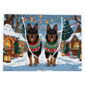 Belgian Malinois Dogs Christmas Snow Holiday  Groot Cadeauzakje (Achterkant)