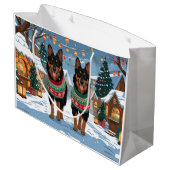 Belgian Malinois Dogs Christmas Snow Holiday  Groot Cadeauzakje (Achterkant Gekanteld)