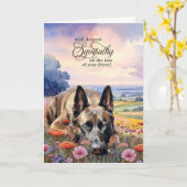 Belgian Malinois Field of Wildflowers Pet Sympathy Kaart (Gele Bloem)