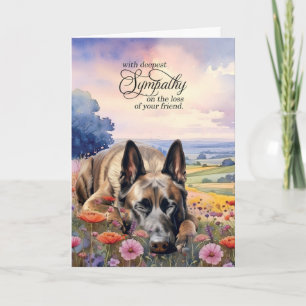 Belgian Malinois Field of Wildflowers Pet Sympathy Kaart