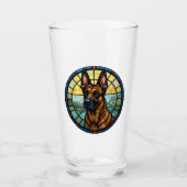 Belgian Malinois Glas in lood Style Illustration (Voorkant)