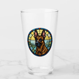 Belgian Malinois Glas in lood Style Illustration
