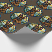 Belgian Malinois Glas in lood Style Illustration Cadeaupapier (Hoek)