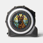 Belgian Malinois Glas in lood Style Illustration Rolmaat (Voorkant)
