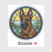 Belgian Malinois Glas in lood Style Illustration Sticker (Vel)