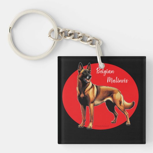 Belgian Malinois graphic Sleutelhanger (voorkant)
