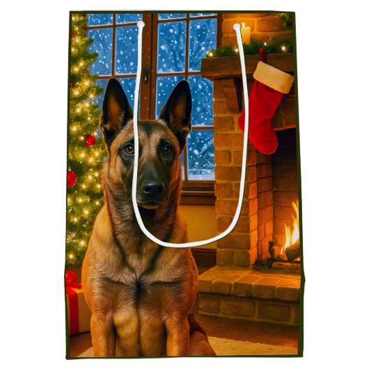 Belgian Malinois Holiday  Medium Cadeauzakje (Achterkant)