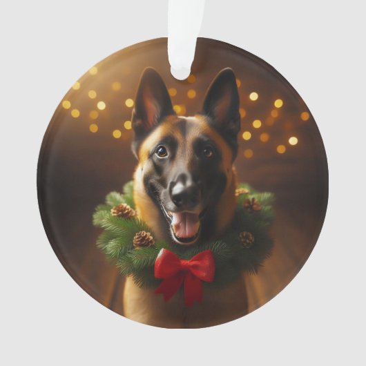 Belgian Malinois Holiday Ornament (voorkant)