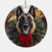 Belgian Malinois Holiday Ornament (Achterkant)