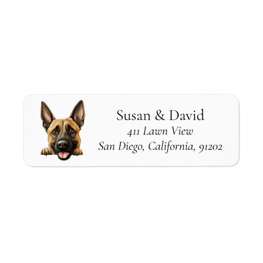 Belgian Malinois Hondenras Pet Lovers Etiket (Voorkant)