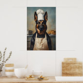 Belgian Malinois In Chefs Hat Poster, Pet Poster (Keuken)