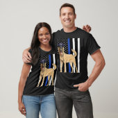 Belgian Malinois K9 Police Officer USA Flag T-shirt (Unisex)