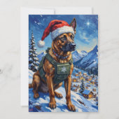 Belgian Malinois Mountain Patrol Christmas Feestdagenkaart (Voorkant)