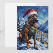 Belgian Malinois Mountain Patrol Christmas Feestdagenkaart (Voorkant / Achterkant)