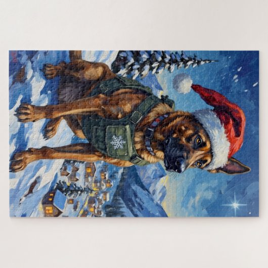 Belgian Malinois Mountain Patrol Christmas Legpuzzel (Horizontaal)