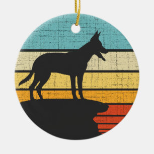Belgian Malinois Retro  jaren 60 70s Hondenpuppy Keramisch Ornament