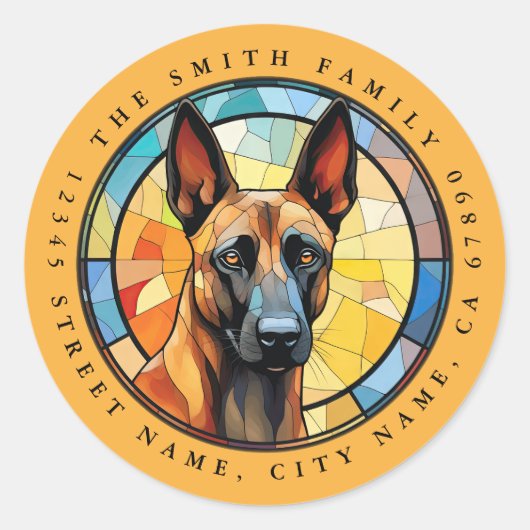 Belgian Malinois Ronde Stickers (Voorkant)