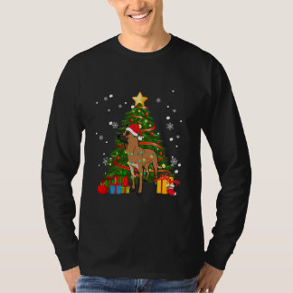 Belgian Malinois Santa Christmas Tree Light T-shirt