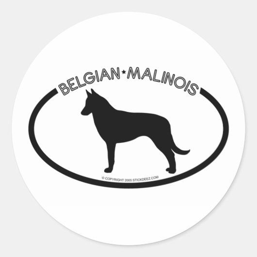 Belgian Malinois Silhouette Zwart Sticker (Voorkant)