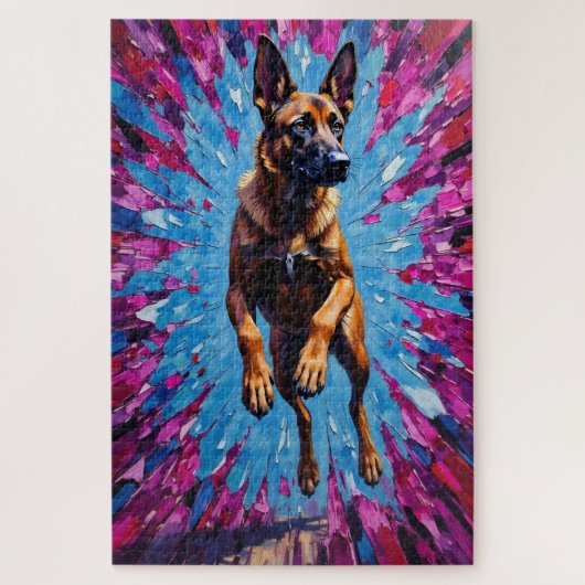 Belgian Malinois Valentine's Day Shattered Heart Legpuzzel (Verticaal)