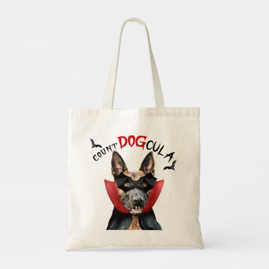 Belgian Malinois Vampire Dog Trick or treat Tote Bag (Achterkant)