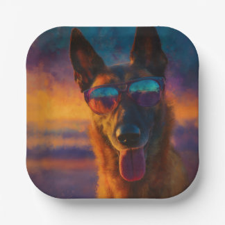 Belgian Malinois Wearing Sunglasses Papieren Bordje
