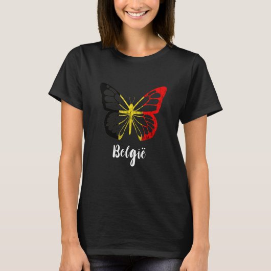 Belgian Pride Belgique Belgie Butterfly Belgium Fl T-shirt (Voorkant)