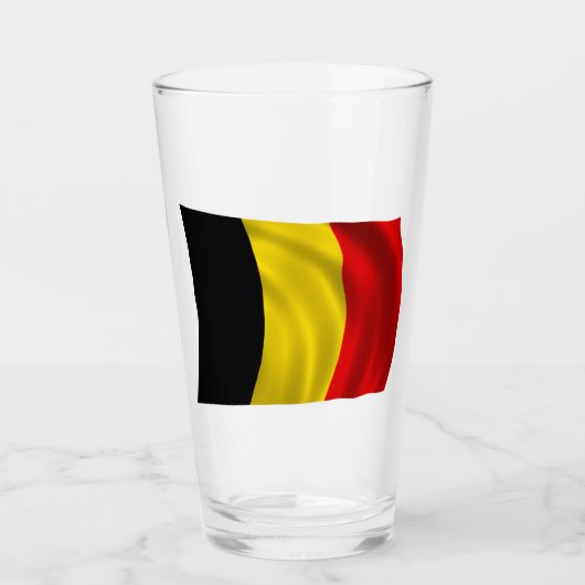 Belgian Pride Glass Tumbler – Bold Nationale Vlag (Voorkant)